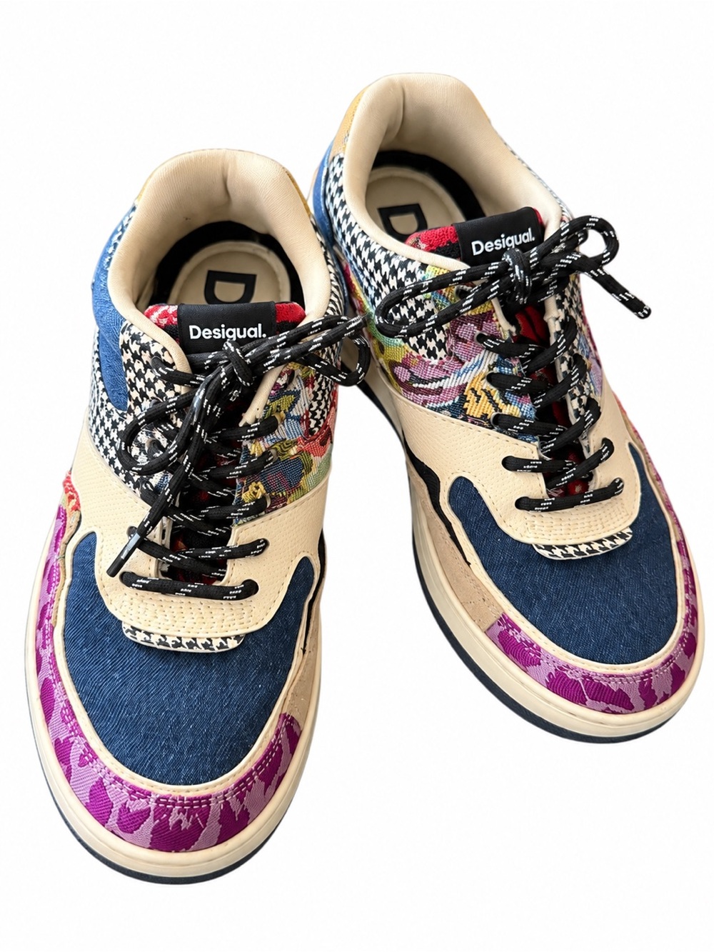 Desigual Multicolor Patchwork Sneakers - size 7